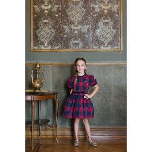 Nora Lacivert Ekoseli Elbise