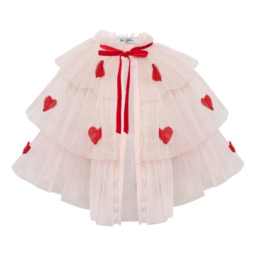 Darci Kırmızı Kalpli Pelerin