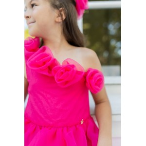 Cara Fuchsia Elbise